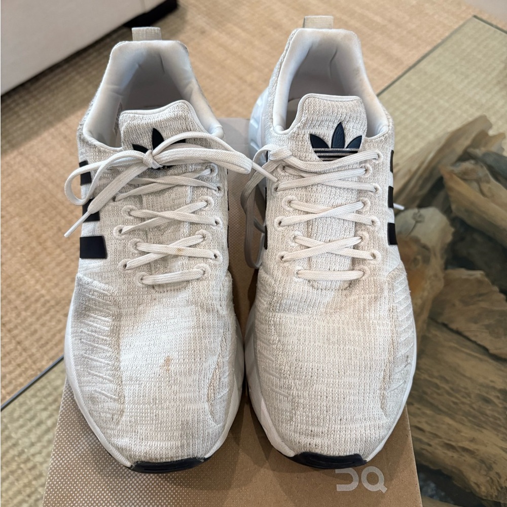 Adidas White Sneakers Knit Upper